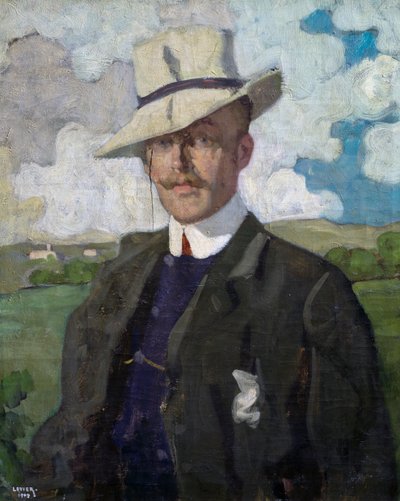 Portret van de Franse componist Emile Desportes door Adolfo Levier
