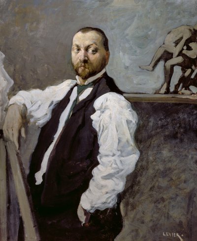 Portret van beeldhouwer Alfonso Canciani door Adolfo Levier