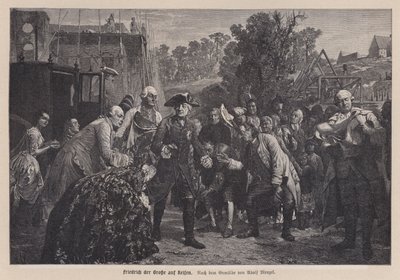 Frederik de Grote, Koning van Pruisen, op reis door Adolph Friedrich Erdmann von (after) Menzel
