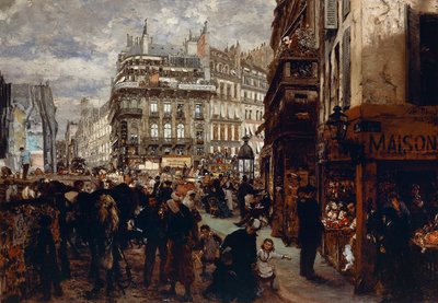 Een weekdag in Parijs (Pariser Wochentag) door Adolph Menzel