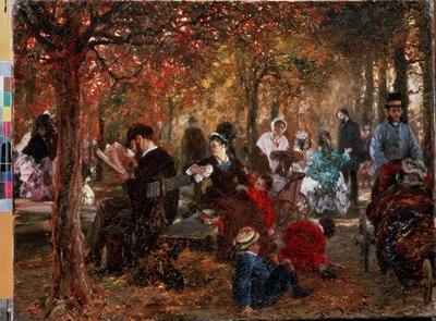 In de Jardin de Luxembourg door Adolph Menzel