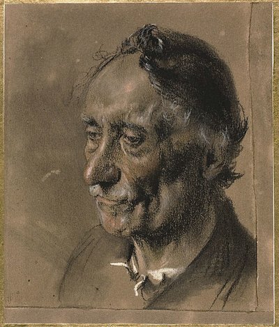 Hoofd van een oude man, c.1850 door Adolph Menzel