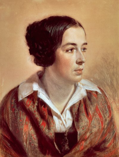 Portret van Caroline Arnold door Adolph Menzel