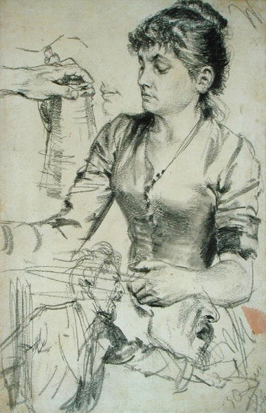 Studie voor Bijdrage door Adolph Menzel