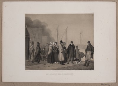 Een afscheid bij de douane door Johan Adolph Kittendorff