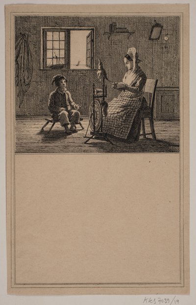Moeder en zoon. Nr. 18 in Chr. Winther en M. Rørbye, "25 Afbeeldingen voor kleine kinderen" door Johan Adolph Kittendorff