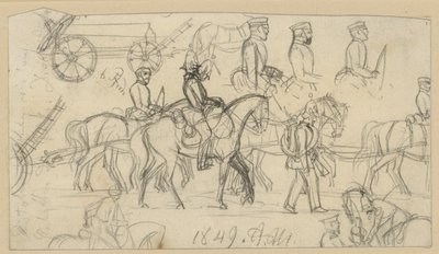 Studies over artillerie en cavalerie door Adolph Menzel