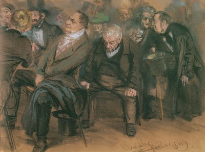 Bourgeois Duitsers in een openbare vergadering, 1849 door Adolph Menzel