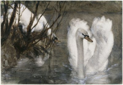 De twee zwanen. Uit het „Kinderalbum“ door Adolph Menzel