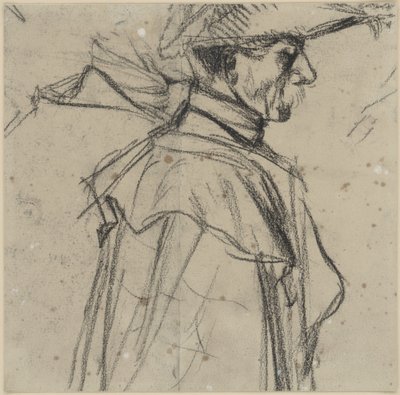 Officier met hoed en jas door Adolph Menzel