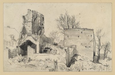 Ruïne van een huis door Adolph Menzel