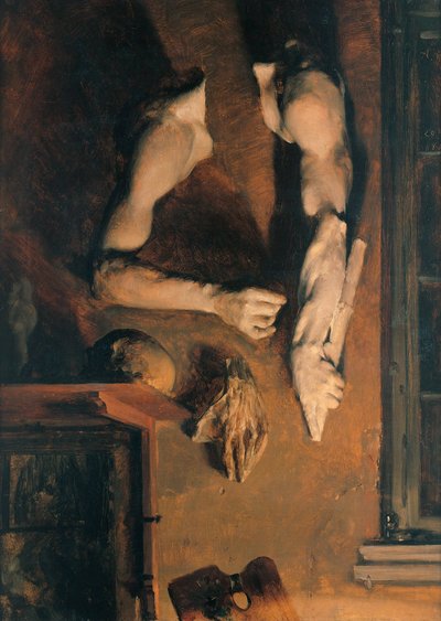 Ateliermuur, 1852 door Adolph Menzel
