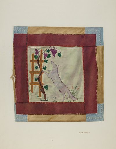 Applique sprei (detail) door Adolph Opstad