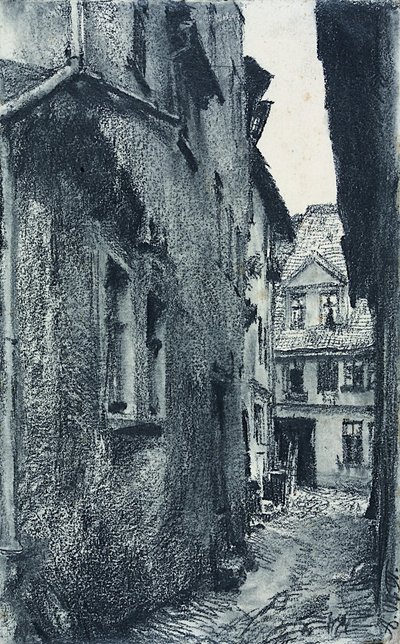 Oude Weg door Adolph Menzel