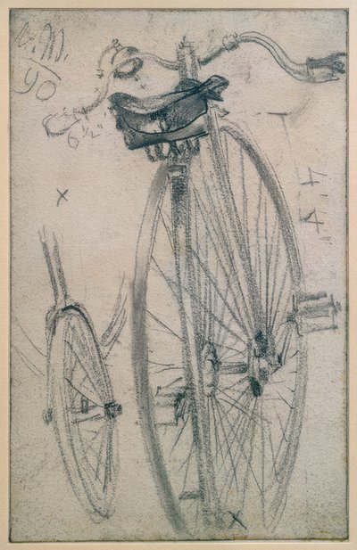 Studies van de hoge fiets, technische details door Adolph Menzel