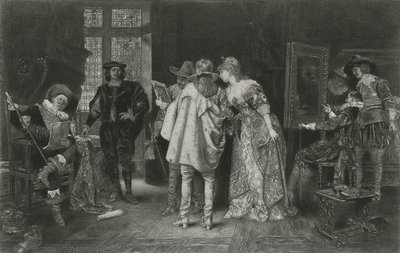 Kenners in Rembrandts studio, illustratie uit 