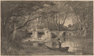 Bosvijver bij de Oude Sluis van Levaux nabij Vienne door Adolphe Appian