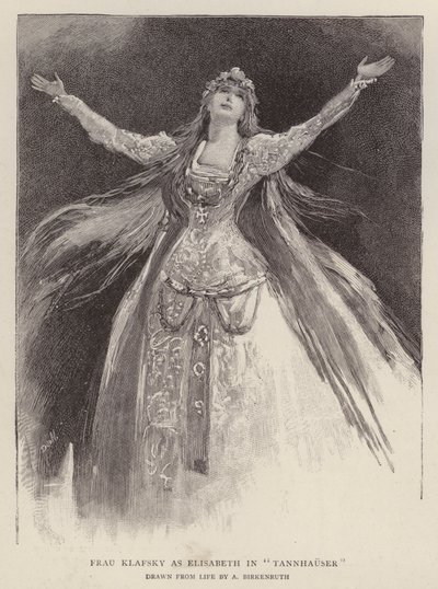 Hongaarse sopraan Katharina Klafsky als Elisabeth in Richard Wagner