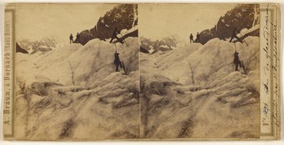 Vlag bij de Mer de Glace, geplaatst door de keizerin door Adolphe Braun