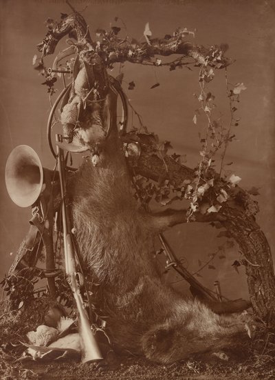 Stilleven van een Jachtscène door Adolphe Braun