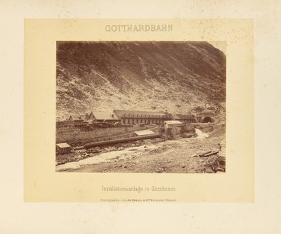 Gotthardspoorweg: Installatiesysteem in Göschenen door Adolphe Braun and Cie