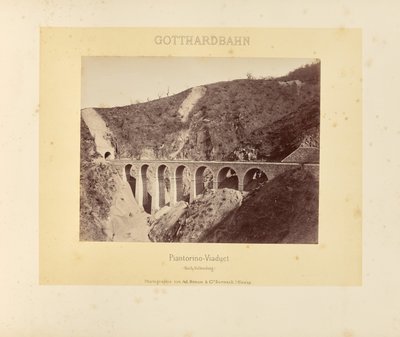 Gotthardspoorweg: Viaduct van Piantorino (na voltooiing) door Adolphe Braun and Cie