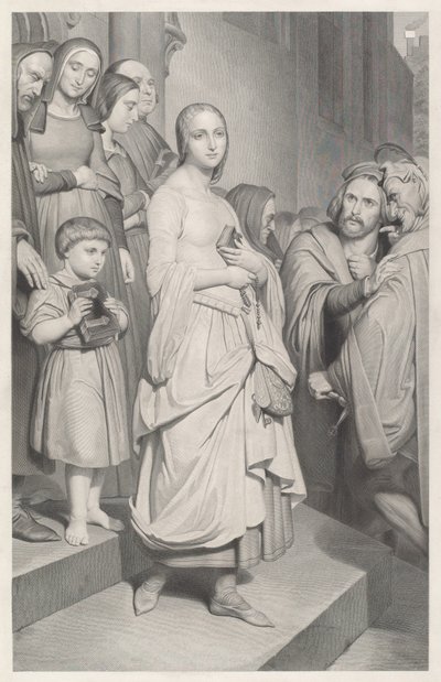 Faust ziet Marguerite voor het eerst door Adolphe Caron after Ary Scheffer