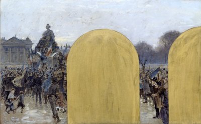 Schets voor het kantoor van de prefect in het stadhuis van Parijs: Verzameling voor het standbeeld van Straatsburg door Adolphe Gustave Binet