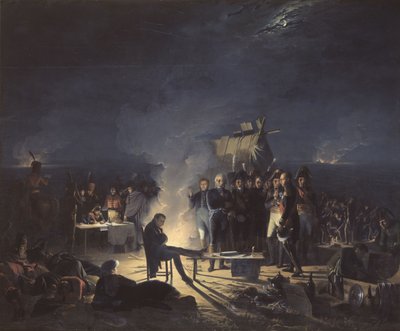 Napoleons bivak op het slagveld van Wagram in de nacht van 5 op 6 juli 1809 door Adolphe Roehn