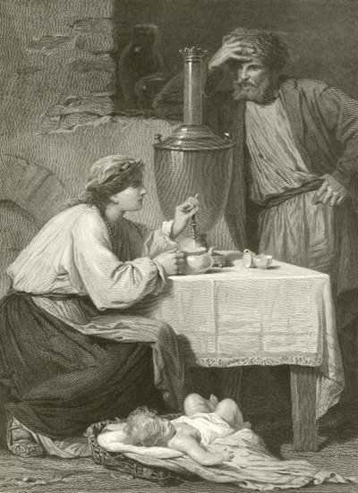 Een Russisch boerenhuis door Adolphe Yvon