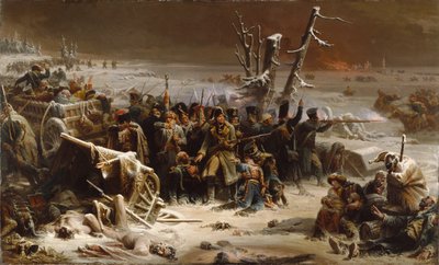 Maarschalk Ney Ondersteunt de Achterhoede Tijdens de Terugtocht uit Moskou door Adolphe Yvon