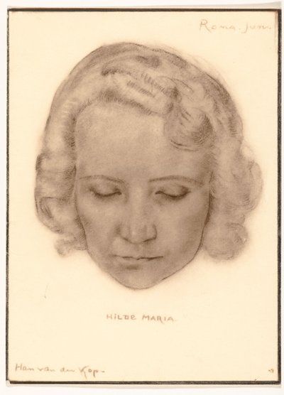 Fotoreproductie van een portret van Hilde Maria door Han van der Kop door Adriaan Bijl (attributed to)