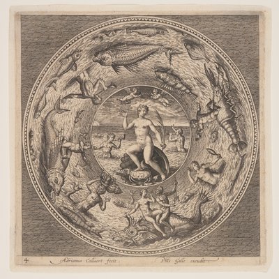 Galathea, uit een serie ontwerpen voor platen (Fonds de Coupe) door Adriaen Collaert