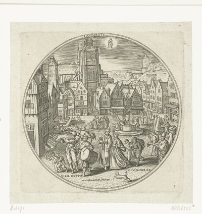 Januari door Adriaen Collaert