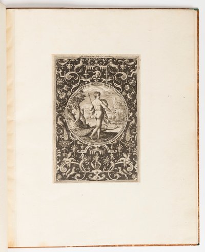 Juno, plaat uit een suite van 6 ornamentale ontwerpen met het Oordeel van Parijs door Adriaen Collaert