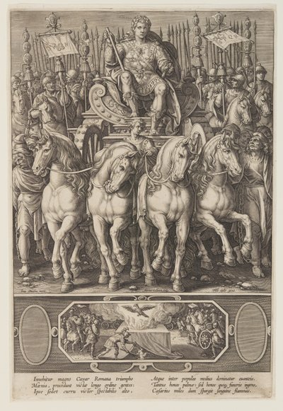 De triomf van Caesar door Adriaen Collaert