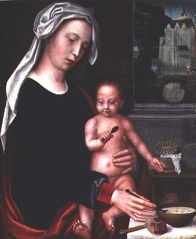 Madonna en Kind door Adriaen Isenbrandt or Isenbrant