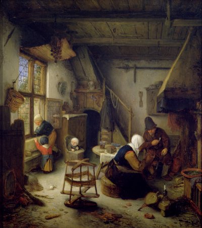 Een boerenfamilie thuis, 1661 door Adriaen Jansz. van Ostade