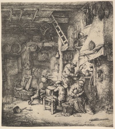 De familie, 1647 door Adriaen Jansz. van Ostade