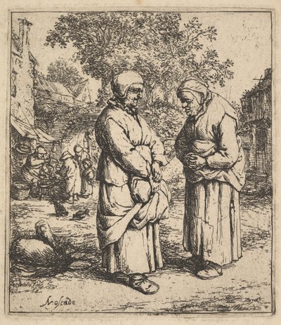 Twee roddelaars, 1610-85 door Adriaen Jansz. van Ostade