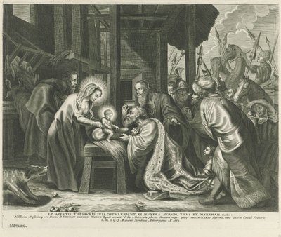 Aanbidding der koningen door Adriaen Lommelin