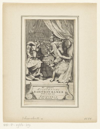Allegorische voorstelling met Vader Tijd, Mercurius en Wijsheid door Adriaen Schoonebeek