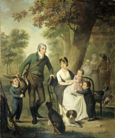 Familieportret door Adriaen de Lelie