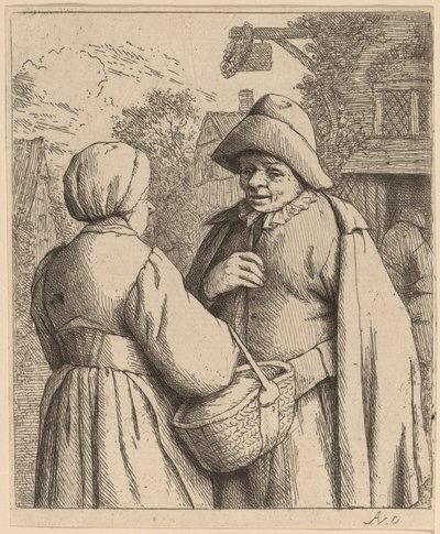 Man en vrouw in gesprek door Adriaen van Ostade