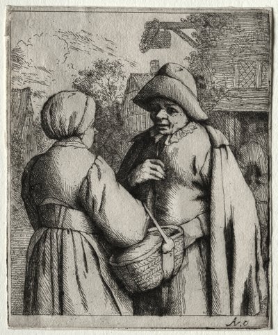 Man en Vrouw in Gesprek door Adriaen van Ostade