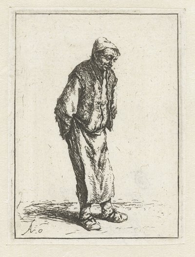 Staande boer met de handen op de rug De bedelaar met de handen op den rug door Adriaen van Ostade