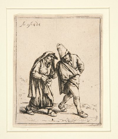 Het wandelende paar door Adriaen van Ostade