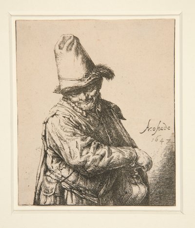 De orgeldraaier door Adriaen van Ostade