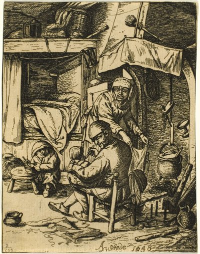 De Pater Familias door Adriaen van Ostade