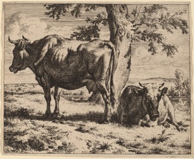 Twee Koeien onder een Boom door Adriaen van de Velde